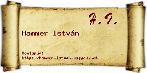 Hammer István névjegykártya